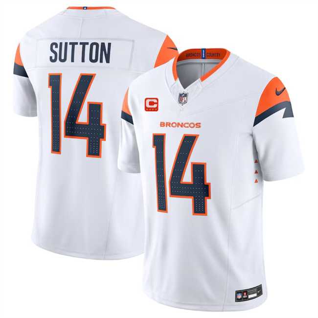 Men & Women & Youth Denver Broncos #14 Courtland Sutton White 2024 F.U.S.E. With 4-Star C Patch Vapor Limited Stitched Jersey,We sell and wholesale Men & Women & Youth Denver Broncos #14 Courtland Sutton White 2024 F.U.S.E. With 4-Star C Patch Vapor Limited Stitched Jersey on line form chian!